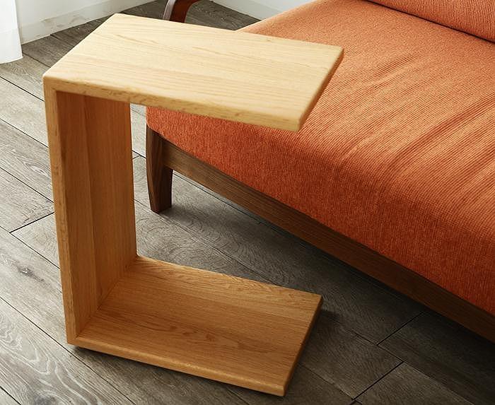 大川家具 Cワゴン 45cm サイドテーブル 天然木レッドオーク 無垢 野中木工所