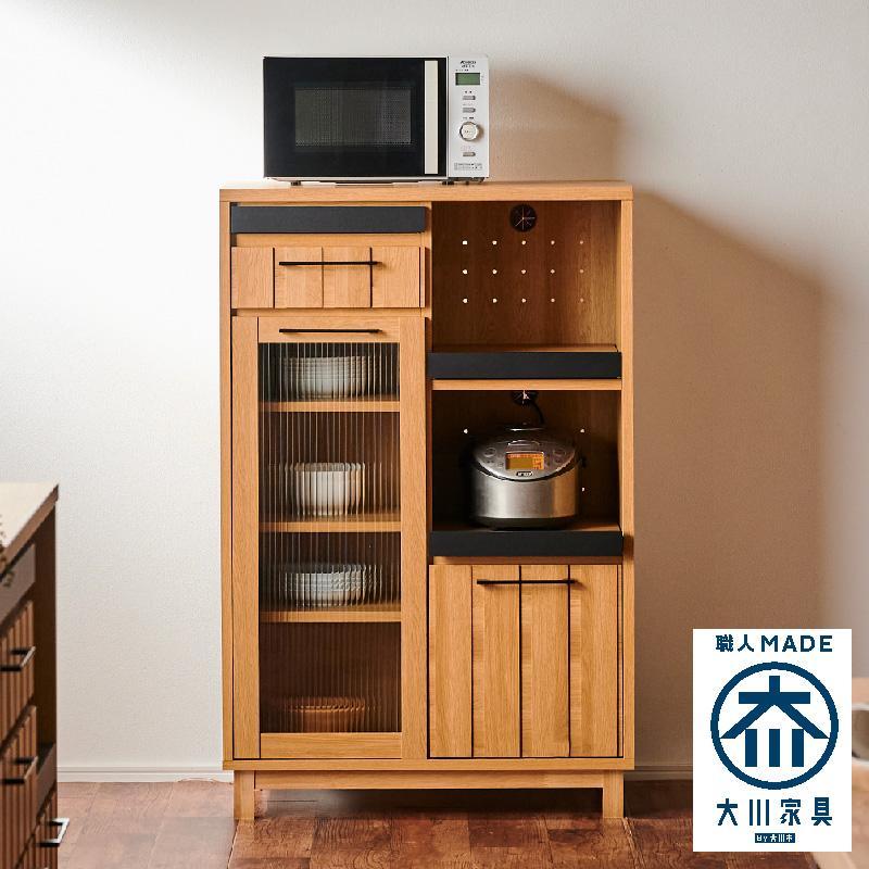 【Jyenero／ジェネロ 幅80cmレンジボード】★大容量の収納と部屋に合わせやすいデザイン