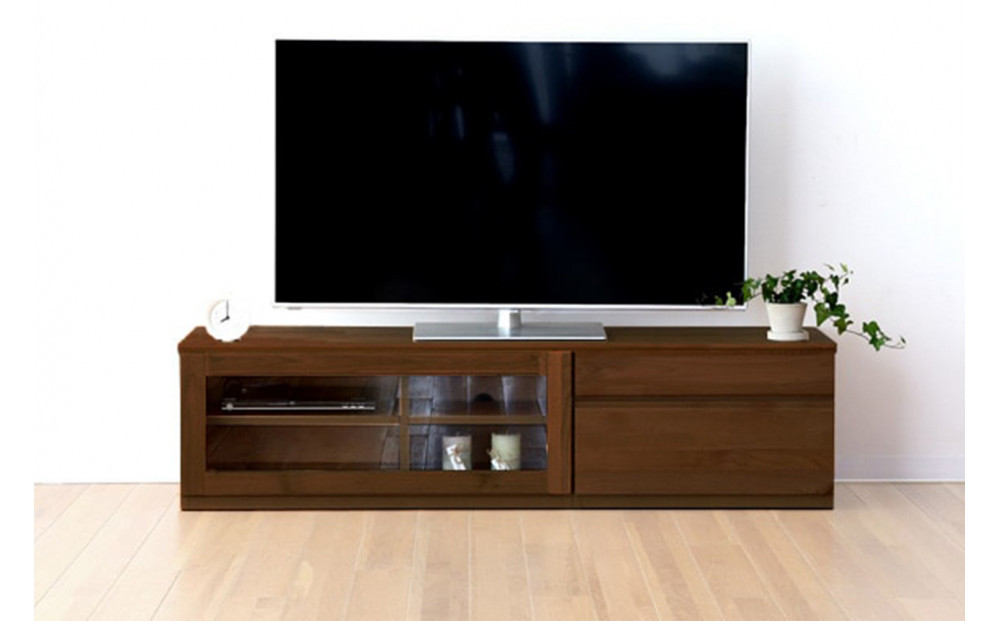 【開梱設置】高野木工 ASTER SET5 アスター 150TV天板 + 90TVガラス扉 + 60TVチェスト ウォルナット【10年保証】