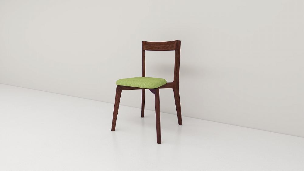 【開梱設置】高野木工 リアルトチェア ウォルナット 生地：CHART6イエローグリーン【10年保証】