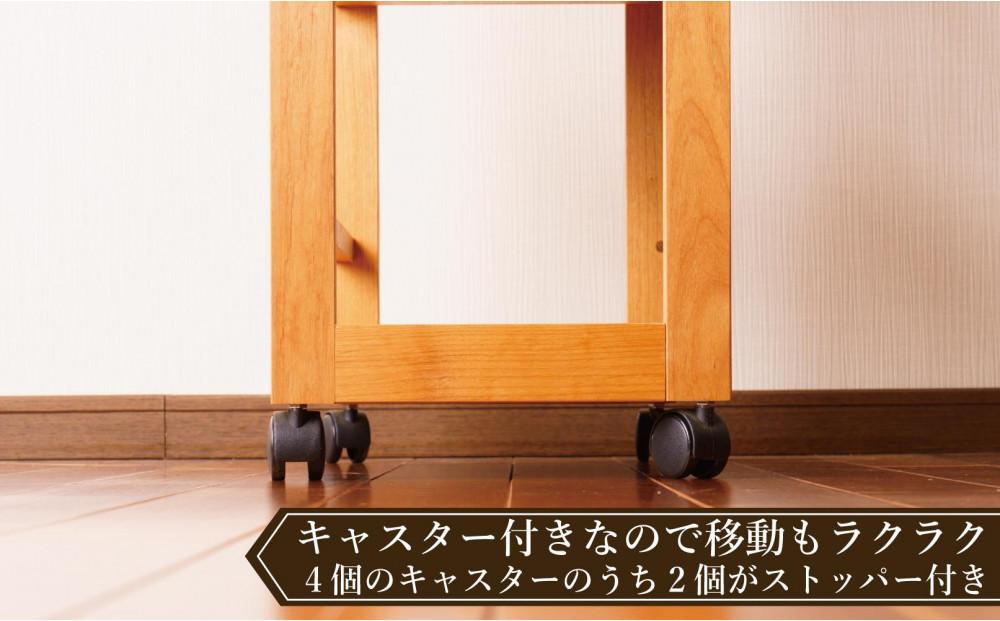 テーブルワゴン デスクワゴン キャスター付き 収納カート アルダー 無垢材
