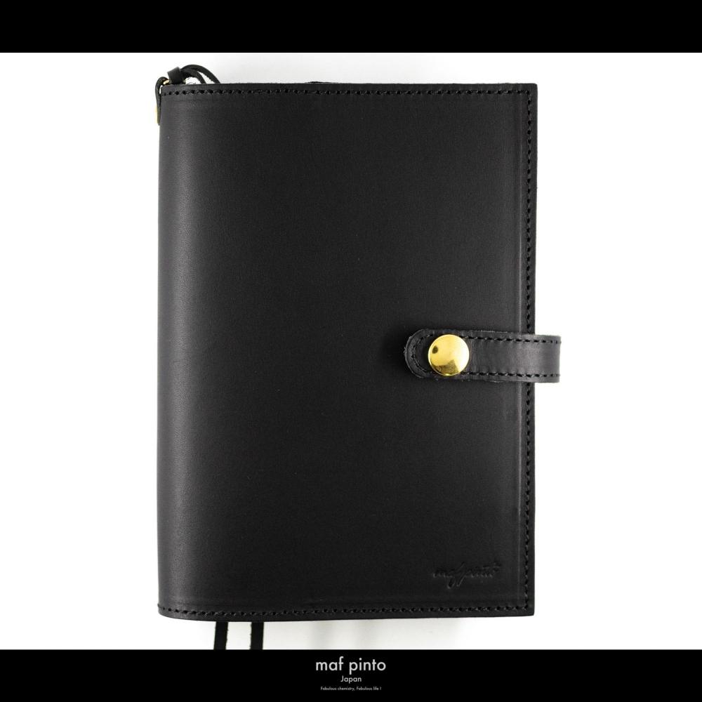 maf pinto (マフ ピント) レザー手帳カバー A5 ブラック 本革 日本製
