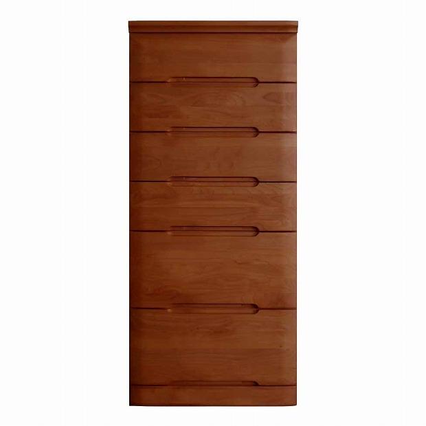 チェスト タンス 幅58 6段 奥行44 ニレ材 ブラウン色 プラム 桐たんす 箪笥 婚礼家具 衣類収納 大川家具【丸田木工】