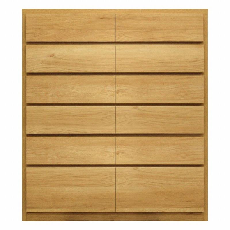 チェスト タンス 幅104 6段 奥行44 オーク色 桐たんす 箪笥 婚礼家具 衣類収納 完成品 大川家具 丸田木工 キューブ