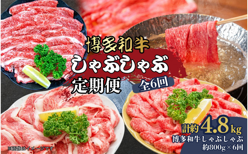 博多和牛 しゃぶしゃぶ 定期便全6回(約800g×6回)