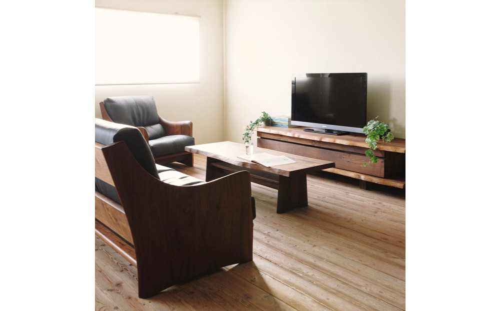 【開梱設置】MARUSHO NATURA リビングテーブル 幅140cm センターテーブル ローテーブル 棚付き 机 インテリア 和モダン 丸庄 大川家具 日本製 木製家具 ウッド ウォールナット 完成品 デザイナーズ おしゃれ