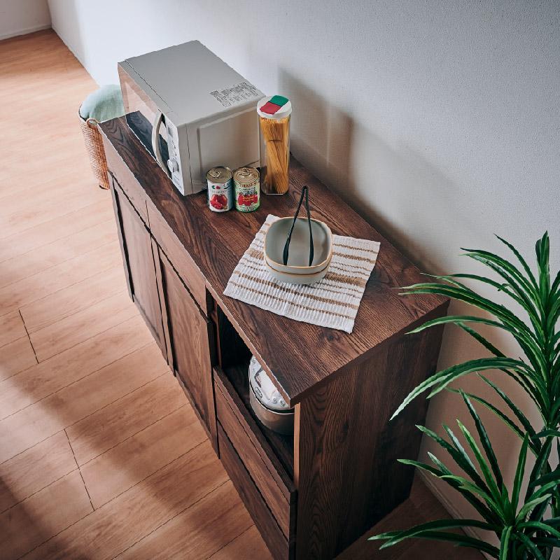 【Chatra／チャトラ 幅105cmカウンター ブラウン】★シンプルでお部屋に合わせやすいカウンターボード