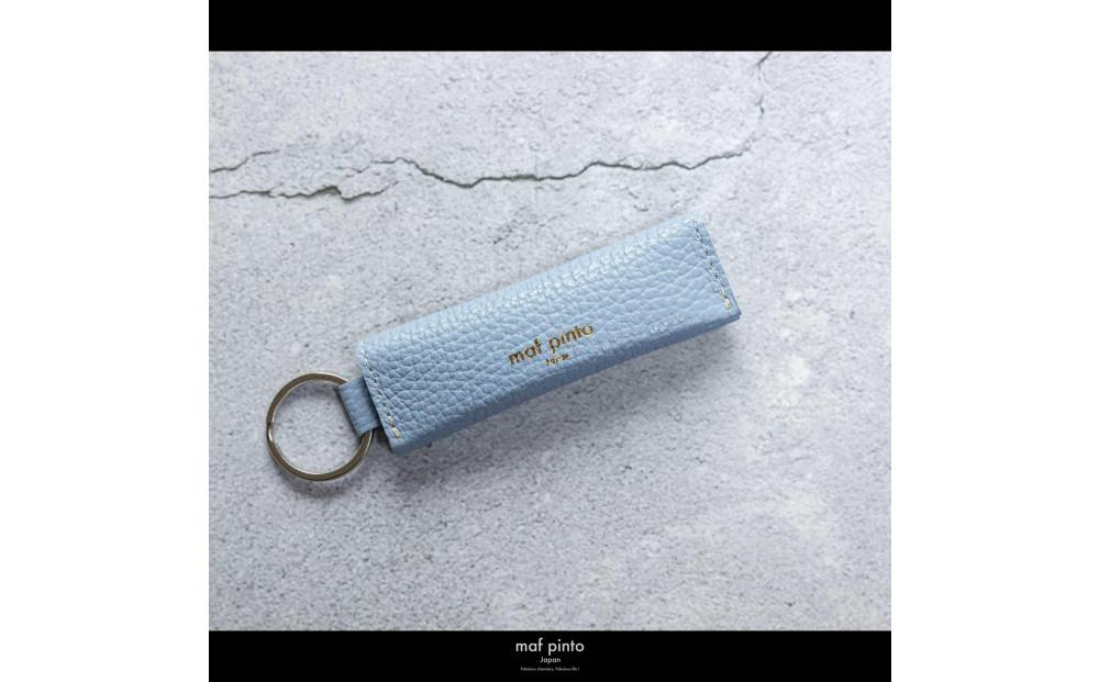 maf pinto (マフ ピント) キーリング キーホルダー 小銭入れ付き ミニ財布 ライトブルー ADRIA LINE レザー 本革 日本製