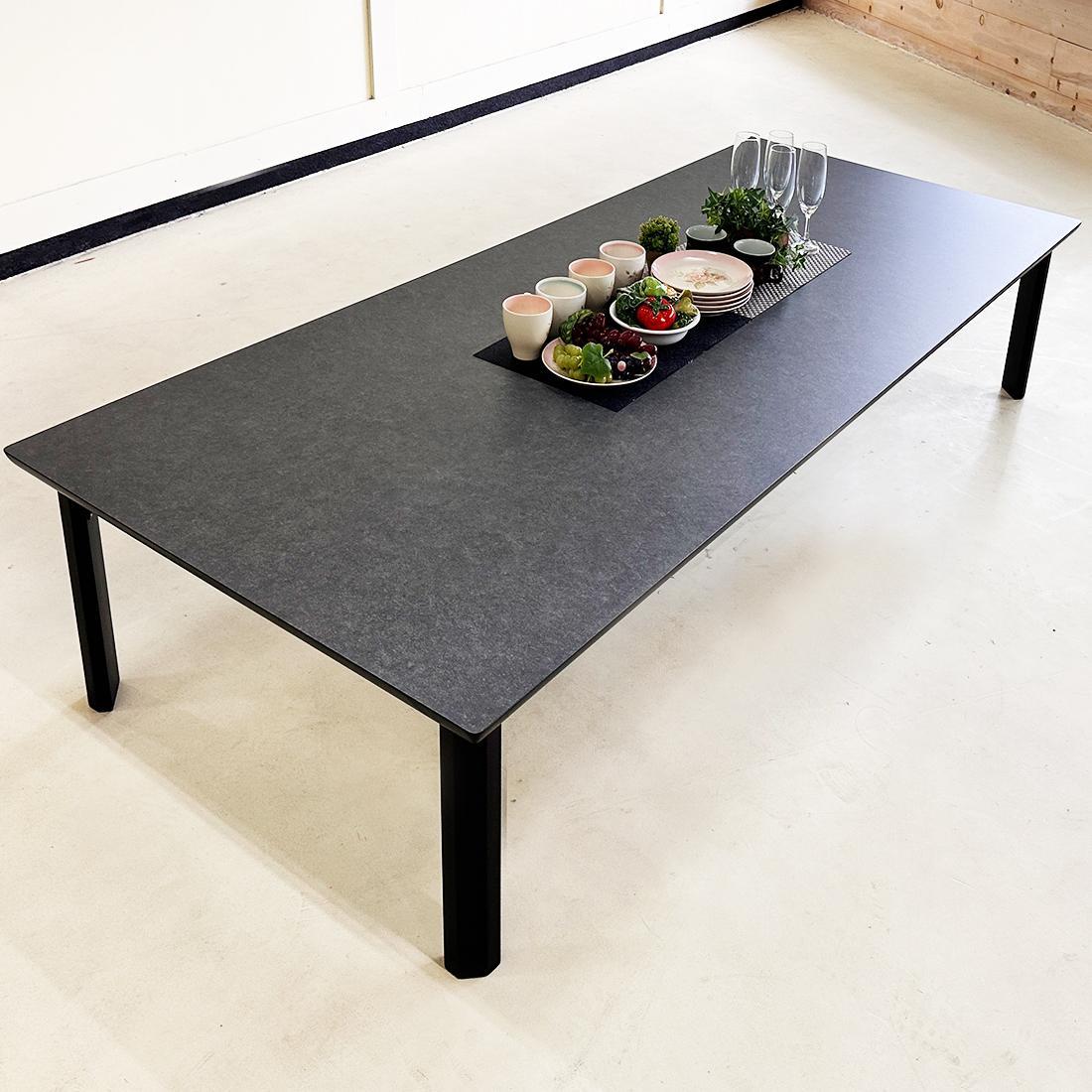 座卓 折りたたみ テーブル （開梱設置込み） 完成品 折り畳みテーブル 長方形 座卓 センターテーブル ローテーブル  180cm 大川市 大川家具 （アルベルブラック 180 × 90 ）※熱・キズに強い