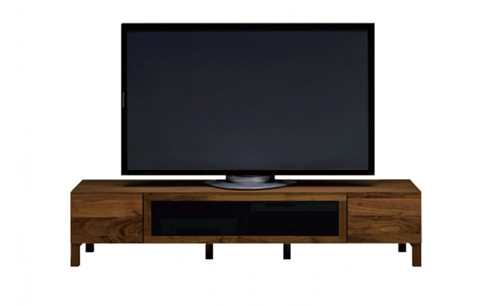 【開梱設置】高野木工 LECCE レッチェ 164TVボード ウォルナット  (黒ガラス) 【10年保証】