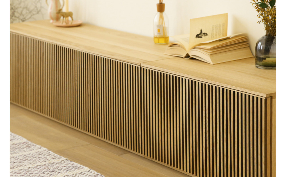 【開梱設置】高野木工 リブシリーズ 150ローボード オーク【10年保証】