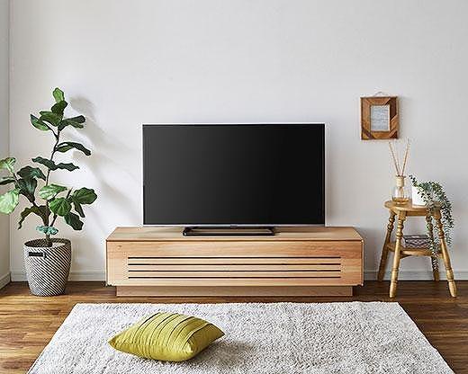 【開梱設置】テレビ台 ルーチェ 無垢 ヒノキ 幅154-204cm TV テレビボード TV台 TVボード ローボード 家具