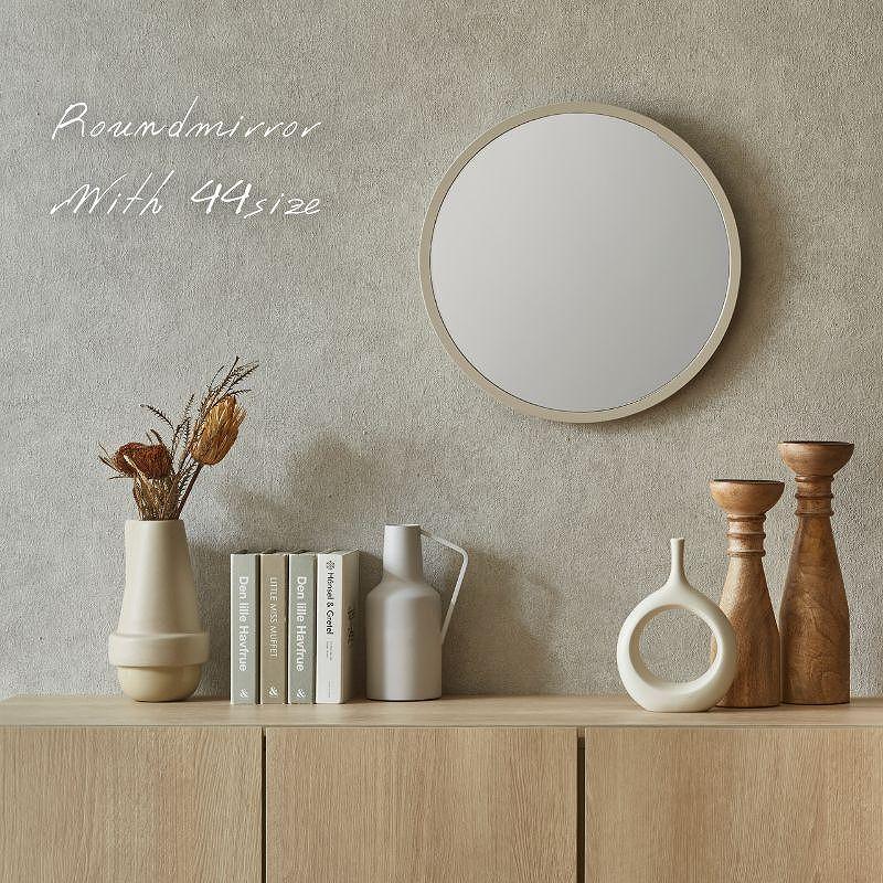 ラウンドミラー 【44size】ライトグレージュ色（K-6115KN）