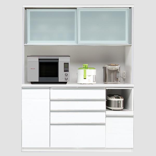 （ホワイト木目）【開梱設置】 ルピナス キッチンボード 幅150cm レンジ台 大川家具 食器棚 キッチン収納 ダイニングボード