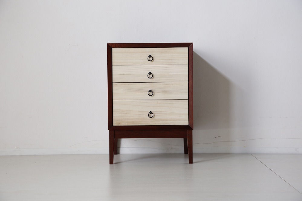 【GRAPPA／グラッパ 50リビングローチェストBR×WH】★引出しの浮造り加工とカラーのアクセントが特徴的なシンプルながらも和モダンな雰囲気漂うチェスト