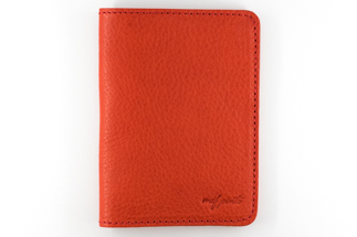 maf pinto レザーカードケース (クリアポケット) レッド シュリンク