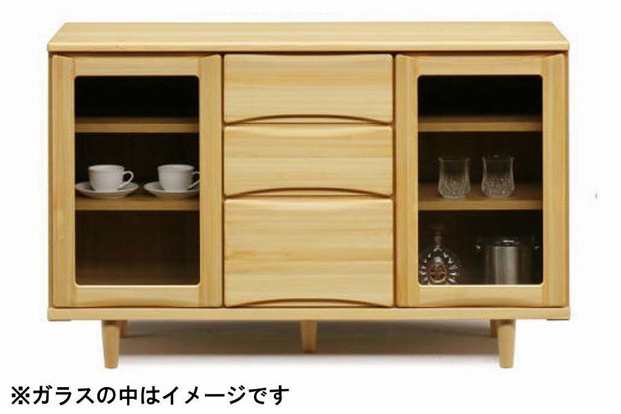 【幅118.5 奥行42 高さ75.3】OKティアラ国産ヒノキ120サイドボード