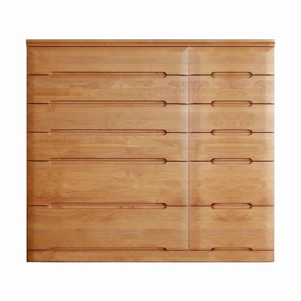 チェスト タンス 幅148 6段 奥行44 アルダー材 ナチュラル色 プラム 桐たんす 箪笥 婚礼家具 衣類収納 大川家具【丸田木工】