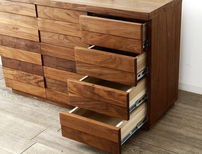 大川家具 クレーター 120cmリビングボード 台輪 天然木ウォールナット