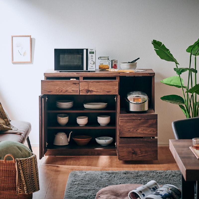 【Chatra／チャトラ 幅120cmカウンター ブラウン】★シンプルでお部屋に合わせやすいカウンターボード