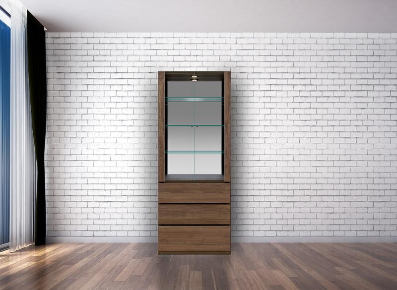 テラ 幅80cm コレクションボード LEDライト付 大川家具【開梱設置】