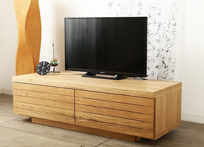 大川家具 ノート120TVボード左引出し オーク(ナラ) 台輪