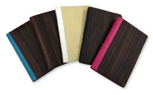 木のブックカバーS 黒檀×ターコイズ