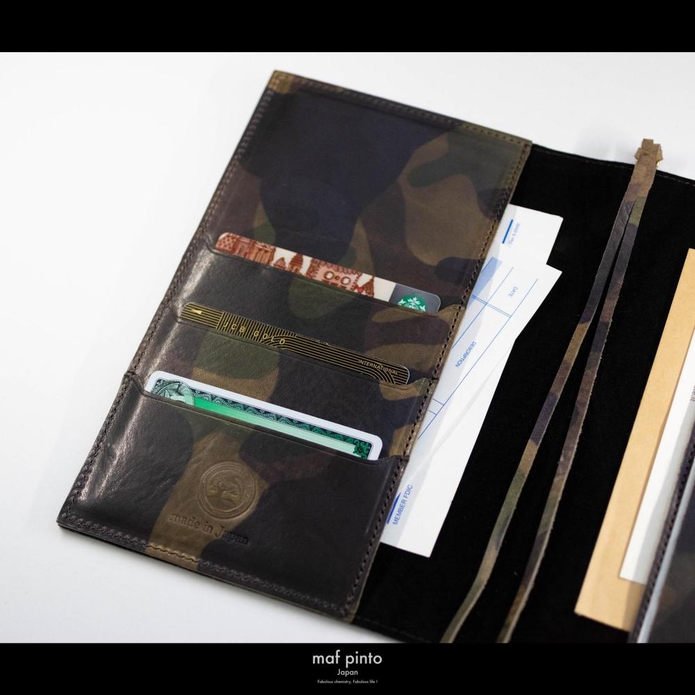 maf pinto (マフ ピント) レザー手帳カバー B6 カモフラージュ ダーク 本革 日本製