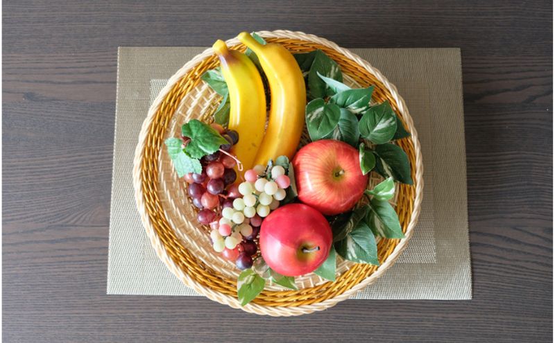 籐かご　らせんの浅皿（大）[カラーラタン彩都] 雑貨 日用品 福祉用品 