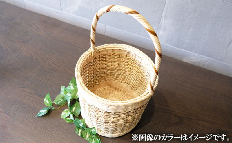 籐かご　バケツ型バスケット（寒色系）[カラーラタン彩都] 雑貨 日用品 福祉用品 