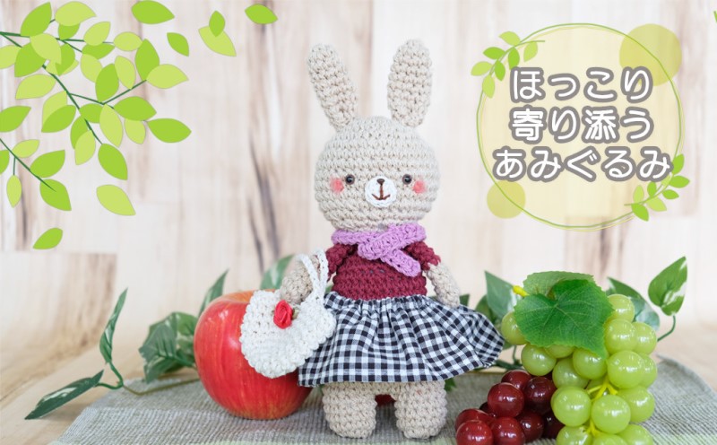 雑貨 ほっこり寄り添う あみぐるみの着せ替えセット うさぎちゃん あみぐるみ