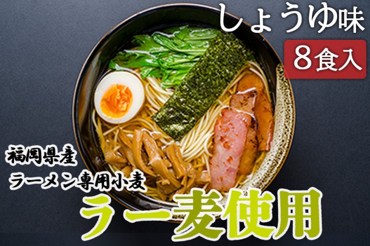 しょうゆラーメン 福岡県産 ラー麦使用 しょうゆ ラーメン 8食入 たなばたの里