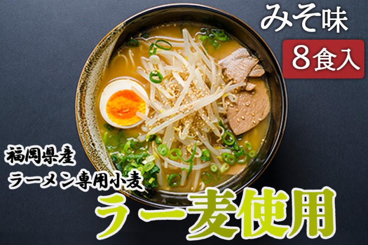 みそ ラーメン 福岡県産 ラー麦使用 みそラーメン 8食入 味噌 たなばたの里