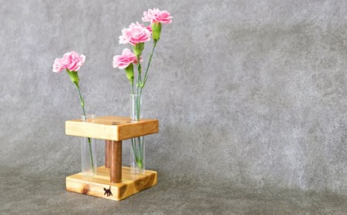 花瓶 さくらねこサポート アルダー製 フラワーベース 2本 インテリア 