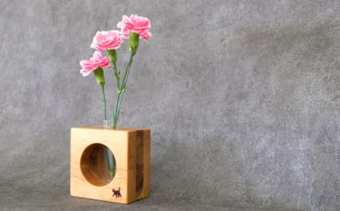 花瓶 さくらねこサポート アルダー製 フラワーベース 1本 インテリア 