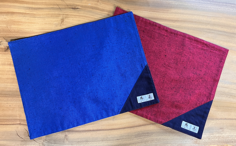 ランチョンマット 叶模様 2枚 セット (赤&青) 小郡市 福岡