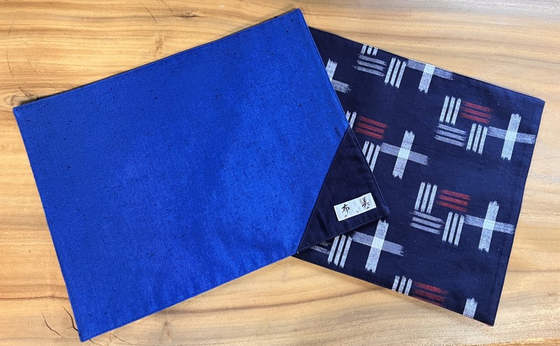 ランチョンマット 叶模様 2枚 セット (赤&青) 小郡市 福岡