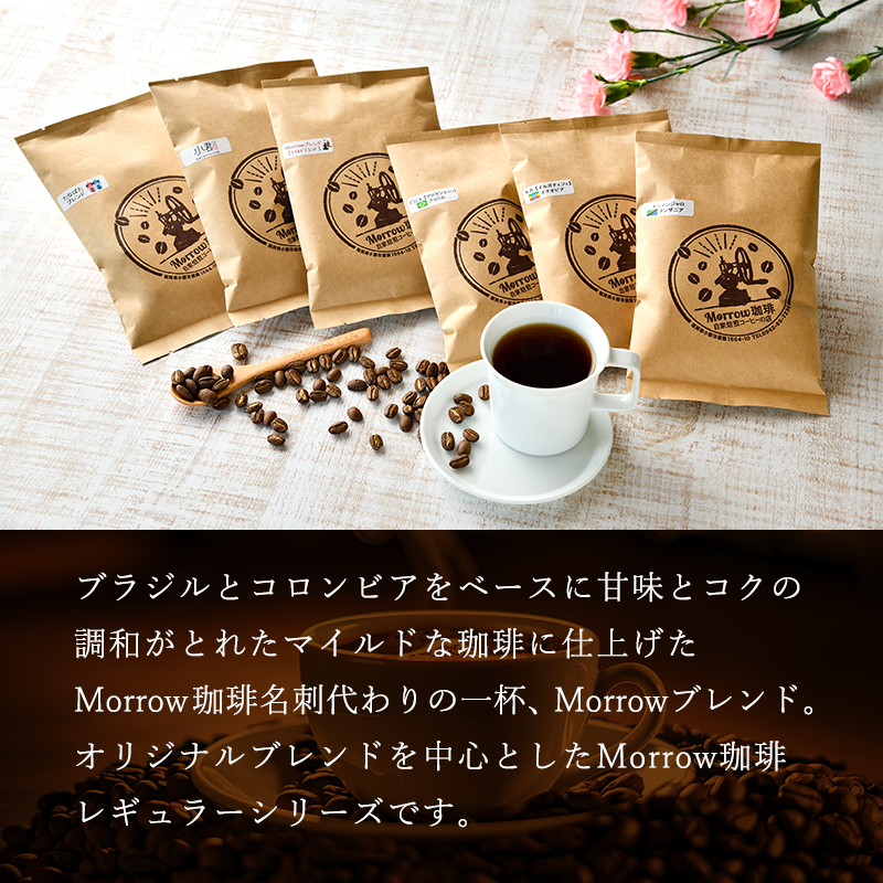 コーヒー 定期便 12ヶ月 自家焙煎 Morrow珈琲 100g×2種 粉 中挽き 
