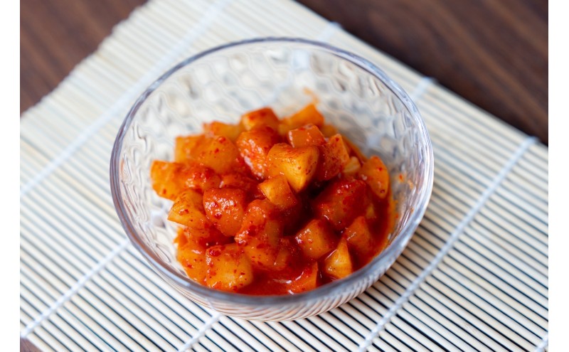 キムチ 大根キムチ 100g×4パック 大根 漬物 発酵食品 韓国 手作り ご飯 おかず お酒 つまみ 国産 福岡県 ※配送不可:北海道・沖縄・離島