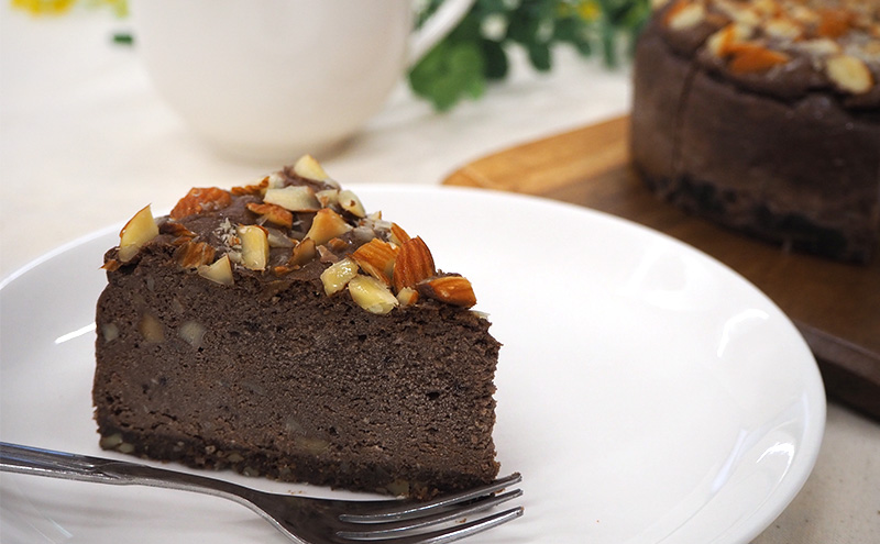 【低糖質】手作りココア＆ナッツ・ベイクドチーズケーキ 約500g