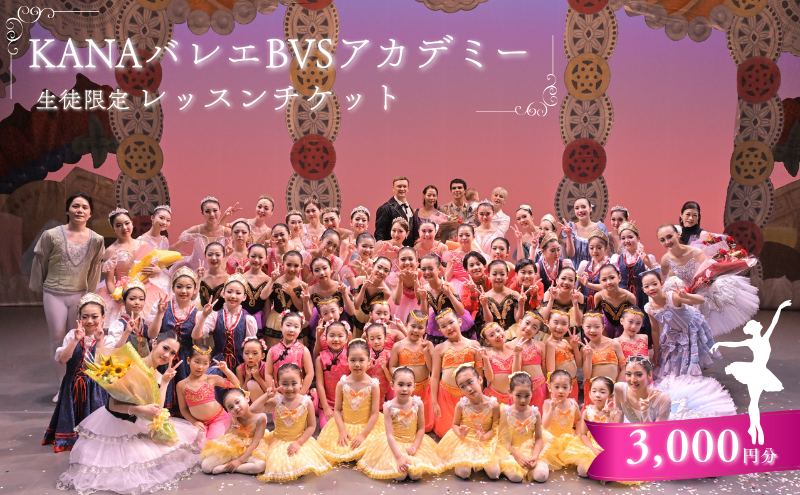 チケット KANAバレエBVSアカデミー 生徒限定 レッスンチケット 3,000円分