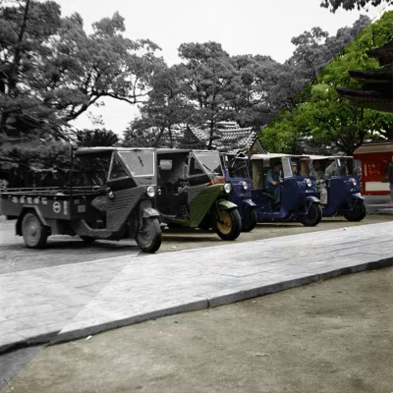 写真のくまさんの写真リメイク（大切な思い出の白黒写真をカラー写真に）