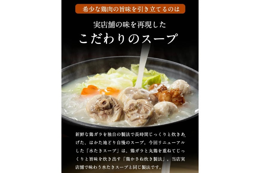 はかた地どり 美人水炊きセット 鶏肉2種 スープ 麺 コラーゲン 計5種 2〜3人前 [MEAT PLUS 福岡県 筑紫野市 21760711] 水炊き セット 鶏 鶏肉 とり肉 鶏団子 福岡 博多 国産