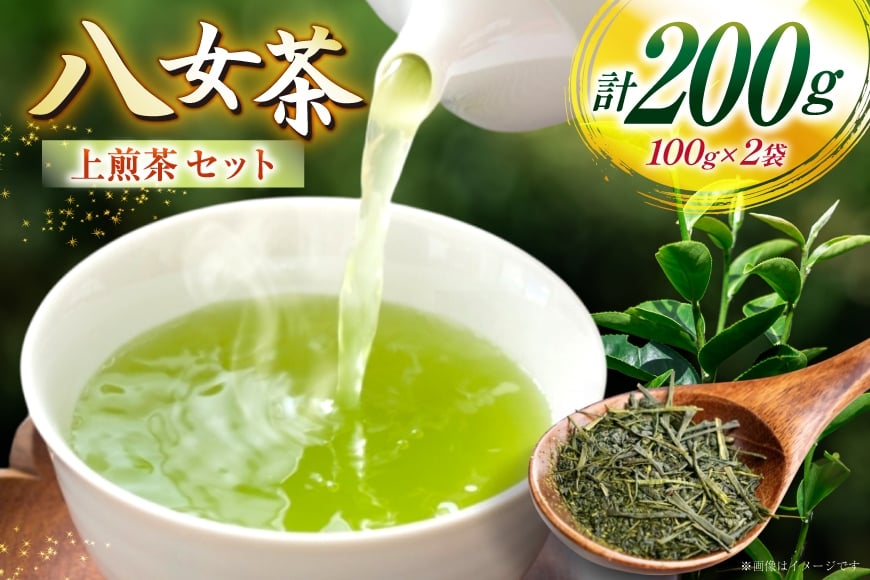 お茶 八女茶 上 煎茶 セット 100g 2袋 [株式会社木村食品 福岡県 筑紫野市 21761042] 茶葉 やめちゃ お茶の葉