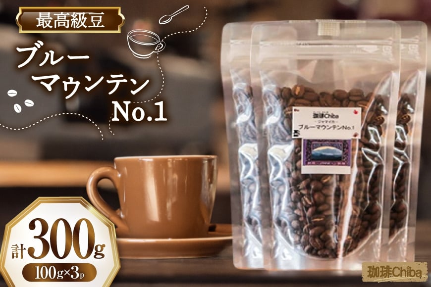 コーヒー豆 ブルーマウンテン 100g 3パック 計 300g [珈琲Chiba 福岡県 筑紫野市 21761418] コーヒー 珈琲 豆 珈琲豆 セット ブルーマウンテンNo.1 ブルマン 300g 豆のまま おいしい coffee bean beans メール便 メール便対応 チケット