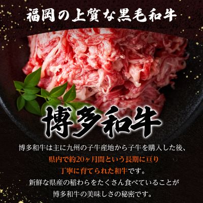 【毎月定期便】訳あり!【A4〜A5】博多和牛切り落とし　1.5kg(500g×3パック)全3回【配送不可地域：離島】【4002155】