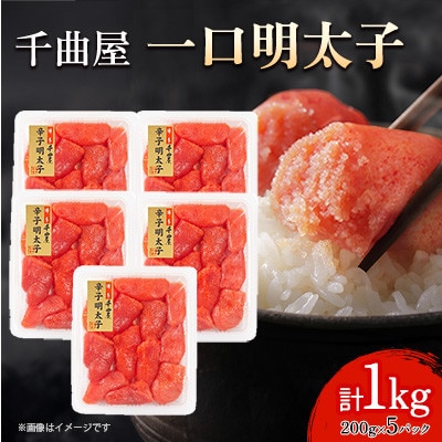 小分けがちょうど良い!千曲屋一口明太子200g×5パック計1000g!ご家庭用にもプレゼントにも!【配送不可地域：離島】【1607847】