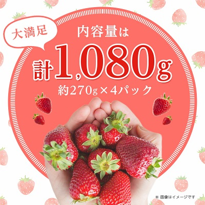 【数量限定】福岡県産 春採れあまおう 約270g×4パック【配送不可地域：離島】【1212172】