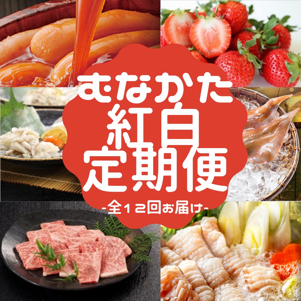 【年12回／毎月お届け】むなかたの魅力をたっぷりお届け!むなかた紅白定期便_HB0202