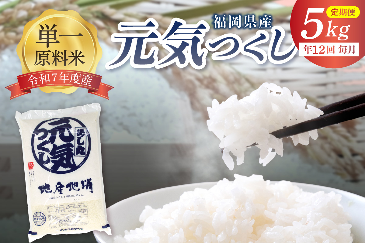 令和7年産 【定期便/年12回】「元気つくし」5kg【ほたるの里】_HB0205